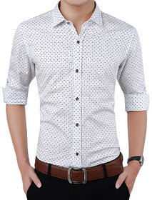 Singularity Products White Dotted Shirt For Men