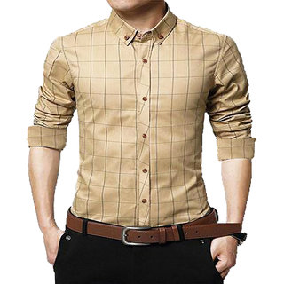 Gladiator Products Trendy Check Shirt In Biege