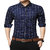 Singularity Products Trendy Check Shirt Navy 100 Cotton