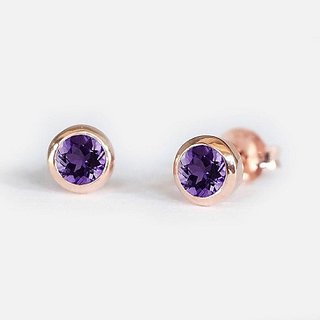 Purple stone stud earrings hotsell