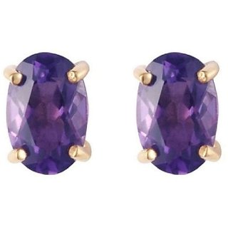 Original Amethyst Stone Stud Earring A1 Quality Stone Jamuniya/Amethyst Gold Plated Stud Earrings For Girls Original Amethyst Stone Stud Earring A1 Quality Stone Jamuniya/Amethyst Gold Plated Stud Earrings For Girls