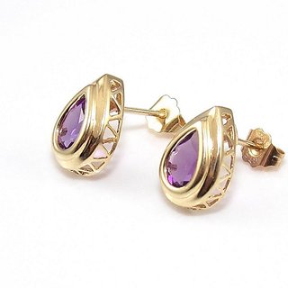                       CEYLONMINE- Lab Certified Stone Amethyst Stud Earrings good & Effective Stone Earrings For women & Girls                                              