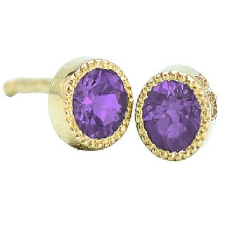 Amethyst gemstone gold plated stud earings for women And Girls original and Natural stone earrings By Ceylonmine Amethyst gemstone gold plated stud earings for women And Girls original and Natural stone earrings By Ceylonmine
