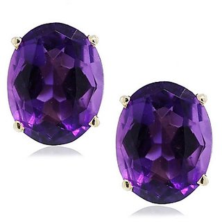 CEYLONMINE- Natural Amethyst stone Stud Silver Beautiful Earrings For women Girls CEYLONMINE- Natural Amethyst stone Stud Silver Beautiful Earrings For women Girls