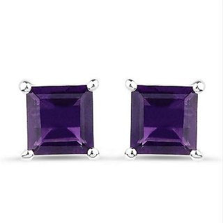 Natural Amethyst/Jamuniya Purpule Color Stone Silver Stylish Stud Earrings With Lab Certified By CEYLONMINE Natural Amethyst/Jamuniya Purpule Color Stone Silver Stylish Stud Earrings With Lab Certified By CEYLONMINE