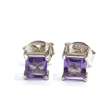 Semi- Preciious Stone Amethyst Stone Stud Earrings Original Good Quality Stone Amethyst Stud Earring For women Semi- Preciious Stone Amethyst Stone Stud Earrings Original Good Quality Stone Amethyst Stud Earring For women