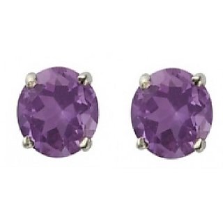                       Amethyst gemstone Silver stud earings for women And Girls original and Natural stone earrings By Ceylonmine                                              