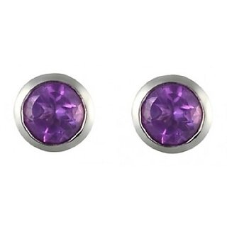 Natural Amethyst/Jamuniya Purpule Color Stone Silver Stylish Stud Earrings With Lab Certified By CEYLONMINE Natural Amethyst/Jamuniya Purpule Color Stone Silver Stylish Stud Earrings With Lab Certified By CEYLONMINE