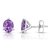 92.5 sterling Silver Stud Earrings   natural Amethyst Gemstone Purple Stone Earrings For Women  Girls- CEYLONMINE