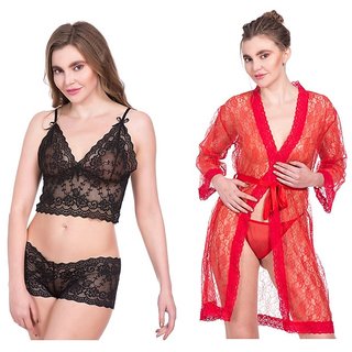 Rec Swaggy Women's Nighty Red Pack of 2