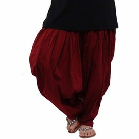 Women\\\'s plain Cotton Comfort Punjabi Patiala Salwar Bottom Pants Semi-Patiala Salwar