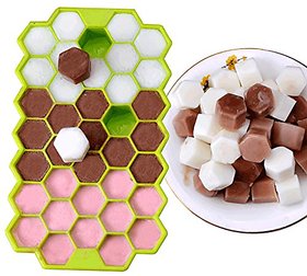 Flexible Silicone Honeycomb Shape Ice Cube Create Perfect 37 Grids Cavity Mold - Multi Color
