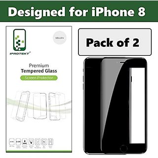                       Tempered Glass for iphone iPhone 8 (9H) with Edge to Edge Full Screen Coverage (Pack of 2)                                              