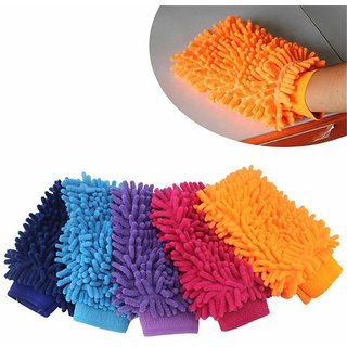 Microfiber Cleaning Gloves For Home and Car Washing by Traders5253 - Regular Size