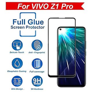                       For Vivo z1s Full Screen Curved Edge -Edge Protection 9H Tempered Glass Screenguard black                                              