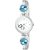 HRV White Heart Round Dial Silver Metal Strap Analog Watch For Women