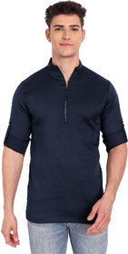 Vida Loca Navy Color Cotton Designer Shirt For Men