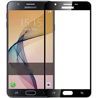                       Full Glue, Full Coverage Edge-to-Edge 5D Tempered Glass Screen Protector for Samsung Galaxy J7 Prime (Black)                                              