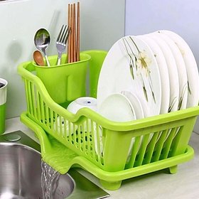 Kitchen Drainer wash Tray Sink Dish Drainer Drying Rack Washing Basket with Removable Tray