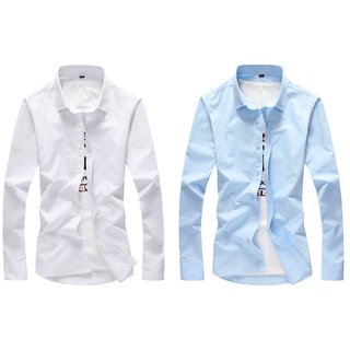 Spain Style Plain Casual Shirts for Men Combo of 2