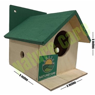 Buy Nature Care Bird House Nest Box for Sparrow, Finches, Garden Birds