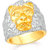 Netra creation Lion Gold Plated Alloy  Brass Cubic Zirconia Finger Ring for Men NFR318G