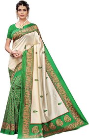 SVB Green Mysore Silk Printed With Blouse Saree