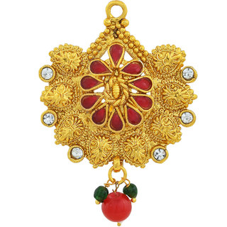 MissMister Brass Gold Tradtional Red Meenakari Hairpin Hair accessory latest traditional