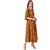 VOGUE  SAVVY Leopard Print Ethnic Long Kurti For Girls/Women (Color- Mustard Yellow  Size- Small)