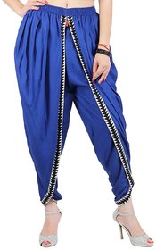Royal Blue Color Rayon Dhoti Pant for Women/Girls