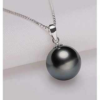 Black Pearl Pendant with Natural Black Moti ( Mukta ) Astrological Lab Certified - CEYLONMINE Black Pearl Pendant with Natural Black Moti ( Mukta ) Astrological Lab Certified - CEYLONMINE
