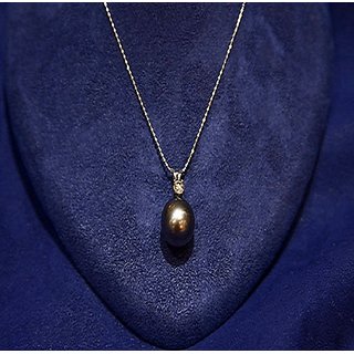Black Pearl Pendant with Natural Black Moti ( Mukta ) Astrological Lab Certified - CEYLONMINE Black Pearl Pendant with Natural Black Moti ( Mukta ) Astrological Lab Certified - CEYLONMINE