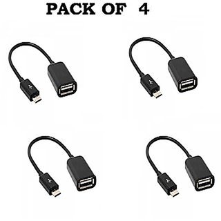                       Pack of 4 Micro USB OTG Cable for OTG Supported Tablets and Mobiles                                              