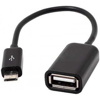 Pack Of 2 Micro USB OTG Cable for OTG Supported Tablets and Mobiles (Black)