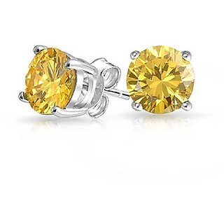 CEYLONMINE yellow sapphire stud earrings silver natural pushkar earrings CEYLONMINE yellow sapphire stud earrings silver natural pushkar earrings