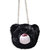 Bear Soft Fabric Fur Sling Bag for Girls And Women With Golden Chain (Black)