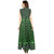FrionKandy Women's Green Cotton Printed Long Maxi Dress/ Gown
