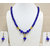 FrionKandy Blue Brass & Beads Gold Plated Engagement Necklace & Earrings Set - Fashion Jewellery