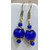 FrionKandy Blue Brass & Beads Gold Plated Engagement Necklace & Earrings Set - Fashion Jewellery