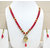 FrionKandy Red Brass & Beads Gold Plated Contemporary Necklace & Earrings Set - Fashion Jewellery