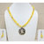 FrionKandy Yellow Brass & Beads Silver Plated Designer Necklace & Earrings Set - Fashion Jewellery