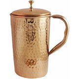 Pure Copper Water Jug Hammered Style Drinkware Pitcher 2 Litre