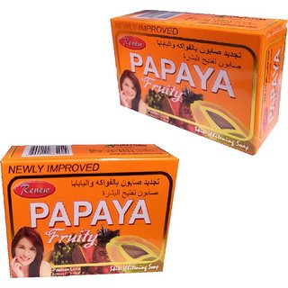                       Renew papaya fruity skin whitening soap 101 original Brand (135 g) (Pack of 2)                                              