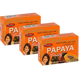                       Renew Papaya Fruity Soap For Skin Whitening 1Pc (135 g) (Pack of 3)                                              