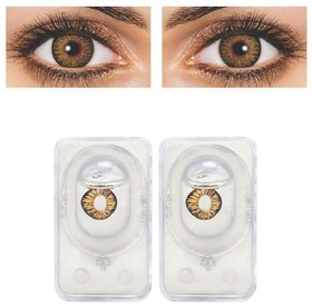 Dannilo BROWN Lens Monthly Disposable Color ZERO power Lenses (Free Lens Container) Contact Lens Monthly Disposable