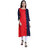Fabclub Women's Rayon Plain Straight Designer Kurti (Navy Blue  Red)