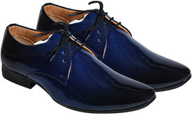 Shoe Chamber Blue and Black Shiney Derby Shoe
