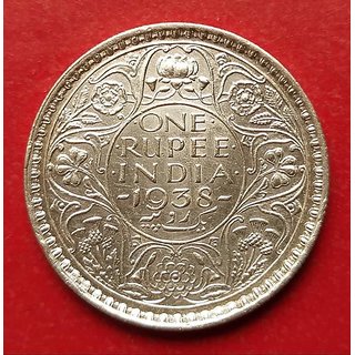 Aaand One Rupees Silver Coin 1938. Aaand One Rupees Silver Coin 1938.