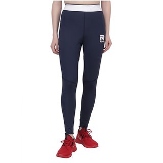                       RAEDIAL Blue Polyester Lycra Trackpants                                              