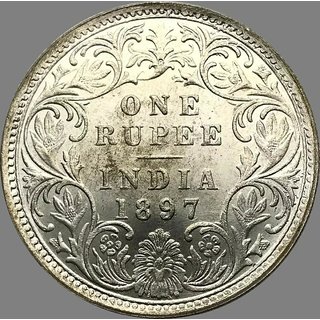                       ONE RUPEES SILVER COIN 1897 VICTORIA COIN                                              